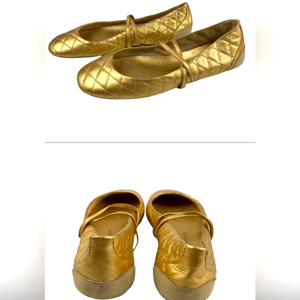 juicy couture gold quilted ballet flats 7.5